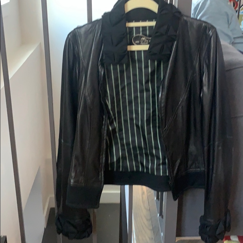Black leather Etro jacket